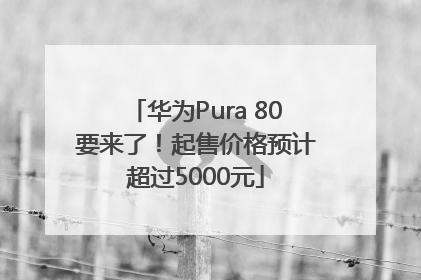 华为Pura 80要来了！起售价格预计超过5000元