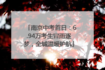 南京中考首日：6.94万考生冒雨逐梦，全城温暖护航