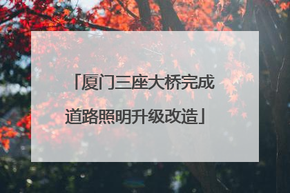 厦门三座大桥完成道路照明升级改造