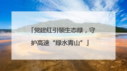 党建红引领生态绿，守护高速“绿水青山”