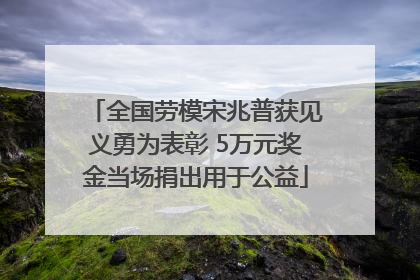 全国劳模宋兆普获见义勇为表彰 5万元奖金当场捐出用于公益