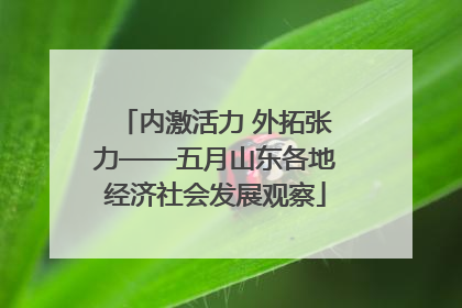 内激活力 外拓张力——五月山东各地经济社会发展观察