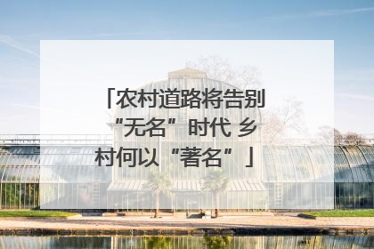 农村道路将告别“无名”时代 乡村何以“著名”