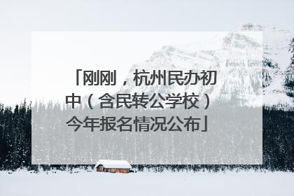 刚刚，杭州民办初中（含民转公学校）今年报名情况公布