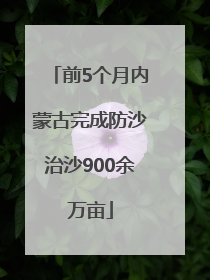 前5个月内蒙古完成防沙治沙900余万亩