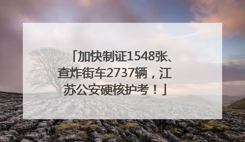 加快制证1548张、查炸街车2737辆，江苏公安硬核护考！