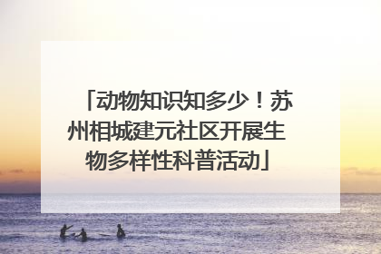 动物知识知多少！苏州相城建元社区开展生物多样性科普活动