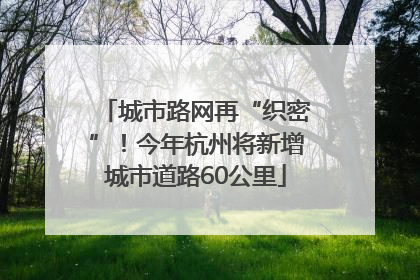 城市路网再“织密”！今年杭州将新增城市道路60公里