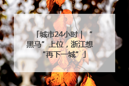 城市24小时｜“黑马”上位，浙江想“再下一城”