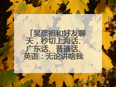 吴彦祖和好友聊天，秒切上海话、广东话、普通话、英语：无论讲啥我们都是中国人！
