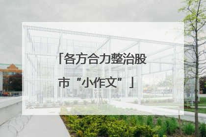 各方合力整治股市“小作文”