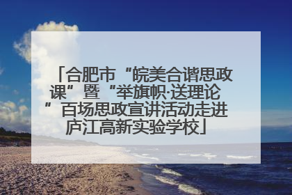 合肥市“皖美合谐思政课”暨“举旗帜·送理论”百场思政宣讲活动走进庐江高新实验学校