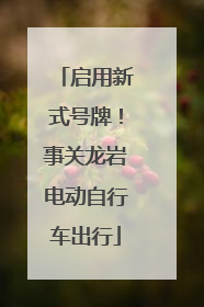 启用新式号牌！事关龙岩电动自行车出行