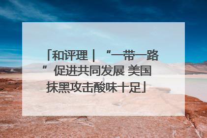 和评理｜“一带一路”促进共同发展 美国抹黑攻击酸味十足