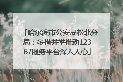 哈尔滨市公安局松北分局：多措并举推动12367服务平台深入人心