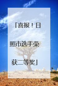 喜报！日照市选手荣获二等奖