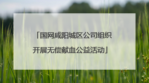 国网咸阳城区公司组织开展无偿献血公益活动