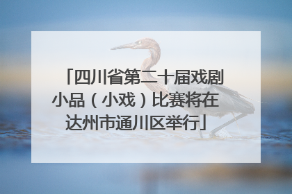 四川省第二十届戏剧小品（小戏）比赛将在达州市通川区举行