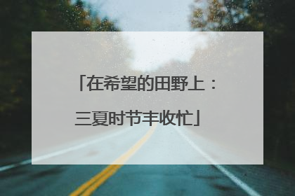 在希望的田野上：三夏时节丰收忙