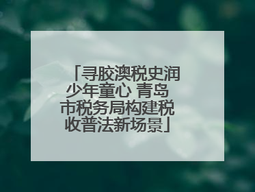 寻胶澳税史润少年童心 青岛市税务局构建税收普法新场景