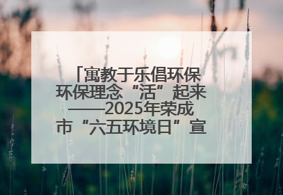 寓教于乐倡环保 环保理念“活”起来——2025年荣成市“六五环境日”宣传活动圆满举行