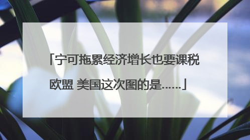 宁可拖累经济增长也要课税欧盟 美国这次图的是……