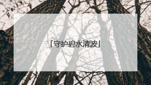 守护碧水清波
