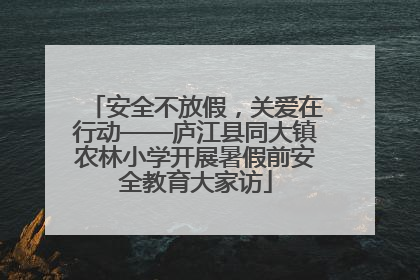 安全不放假，关爱在行动——庐江县同大镇农林小学开展暑假前安全教育大家访
