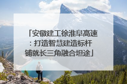 安徽建工徐淮阜高速：打造智慧建造标杆 铺就长三角融合坦途