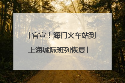 官宣！海门火车站到上海城际班列恢复