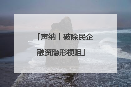 声纳丨破除民企融资隐形梗阻