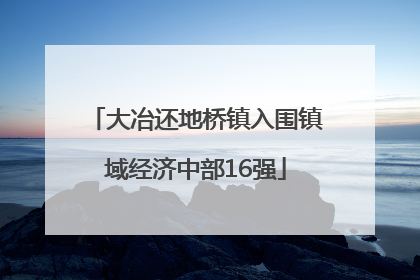 大冶还地桥镇入围镇域经济中部16强