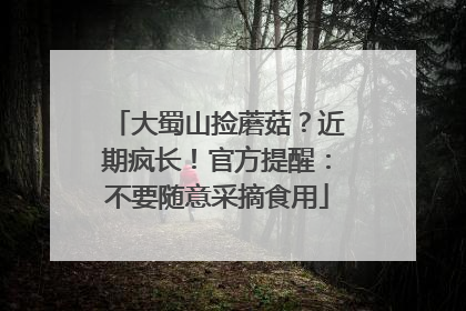 大蜀山捡蘑菇？近期疯长！官方提醒：不要随意采摘食用