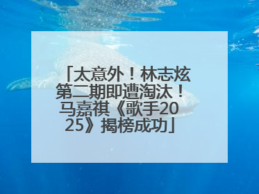 太意外！林志炫第二期即遭淘汰！马嘉祺《歌手2025》揭榜成功