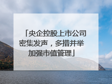 央企控股上市公司密集发声，多措并举加强市值管理