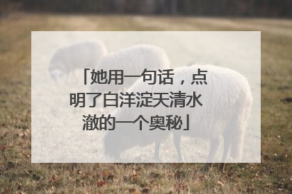 她用一句话，点明了白洋淀天清水澈的一个奥秘