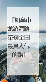 如皋市龙游湾路荣获全国最具人气的路