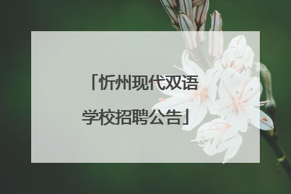 忻州现代双语学校招聘公告
