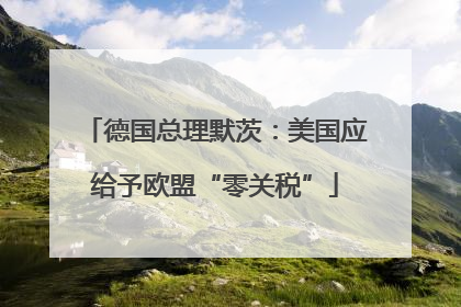 德国总理默茨：美国应给予欧盟“零关税”