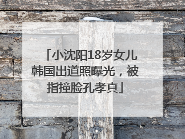 小沈阳18岁女儿韩国出道照曝光，被指撞脸孔孝真
