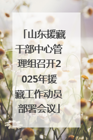 山东援藏干部中心管理组召开2025年援藏工作动员部署会议