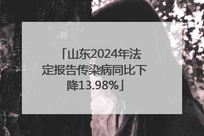 山东2024年法定报告传染病同比下降13.98%