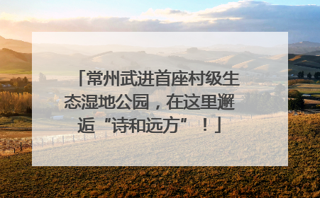常州武进首座村级生态湿地公园，在这里邂逅“诗和远方”！