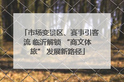 市场变景区、赛事引客流 临沂解锁 “商文体旅” 发展新路径
