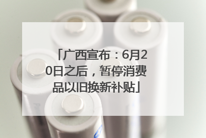广西宣布：6月20日之后，暂停消费品以旧换新补贴