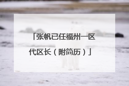 张帆已任福州一区代区长(附简历)