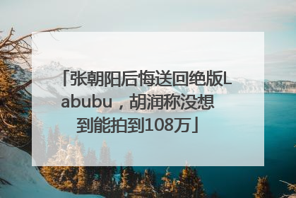 张朝阳后悔送回绝版Labubu，胡润称没想到能拍到108万
