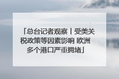 总台记者观察丨受美关税政策等因素影响 欧洲多个港口严重拥堵