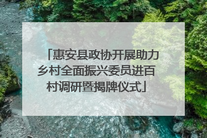 惠安县政协开展助力乡村全面振兴委员进百村调研暨揭牌仪式