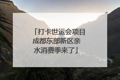 打卡世运会项目 成都东部新区亲水消费季来了